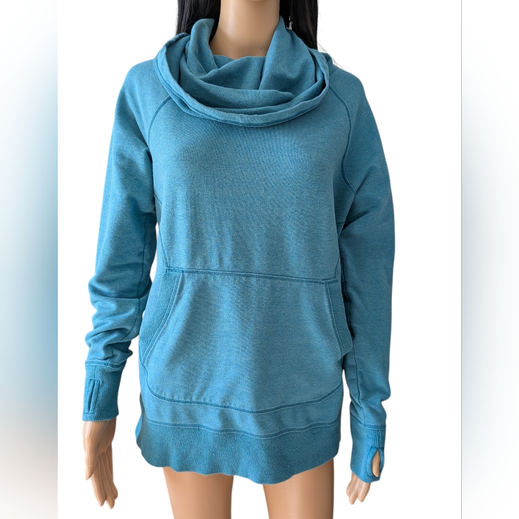 Ll Bean Turquoise Blue Cowl Neck Sweatshirt
